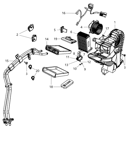 1994 Jeep Cherokee Valve Kit A/C Expansion Diagram for 68164490AA