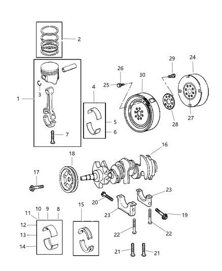 Converter Package Torque Converter And Bolts Diagram for 5174299AA