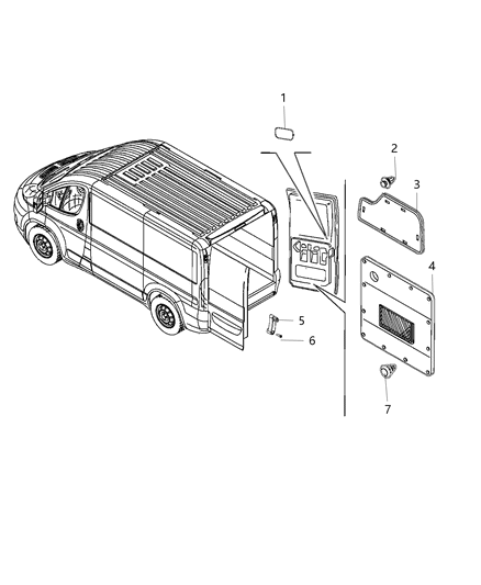 Panel Rear Door Diagram for 1ZP82LAHAA