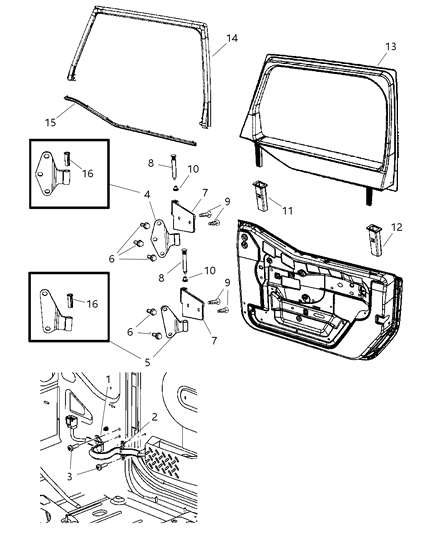 2024 Jeep Grand Wagoneer L Footman Loop Door Check Strap Body Half Front Door Diagram for 55397400AB