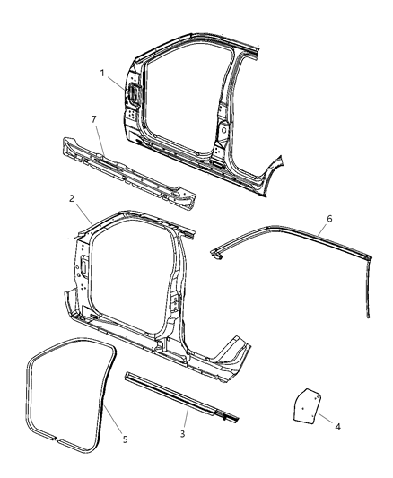 2025 Jeep Grand Cherokee Seal Front Door Diagram for 55394040AC