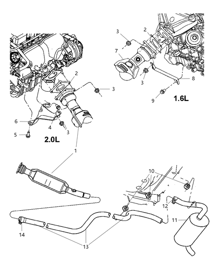 Clamp Exhaust Diagram for 5085027AA