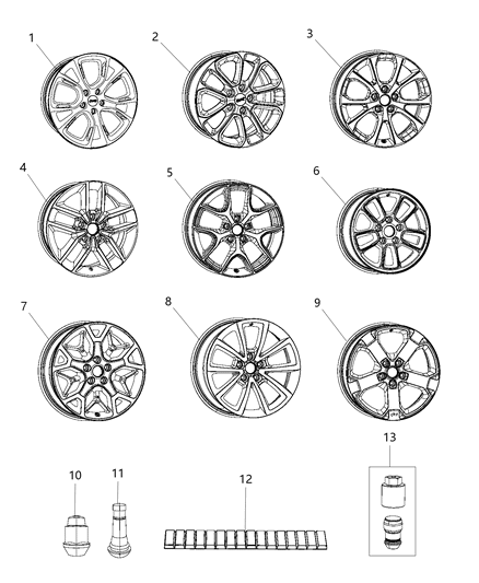 Wheel Aluminum Diagram for 6EZ051A7AB