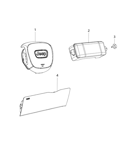 1993 Dodge Ram 50 Air Bag Driver, Driver Side Diagram for 5XJ122X9AK