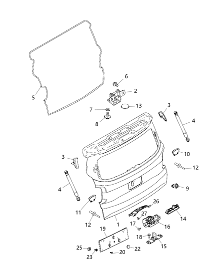 2018 Jeep Compass Latch Lift Gate Diagram for 68271921AA