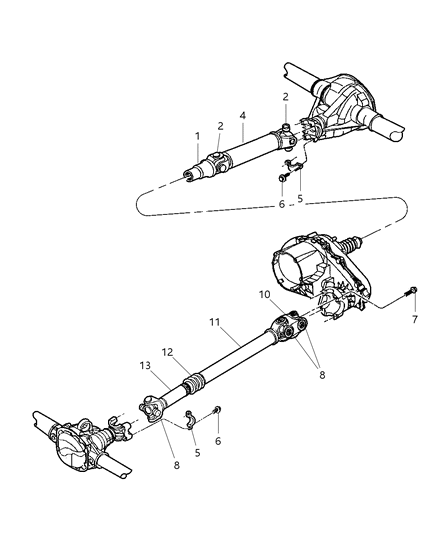 1988 Jeep Grand Wagoneer Yoke Drive Shaft Diagram for 5010030AA