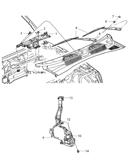 Blade Wiper Diagram for 5174893AA