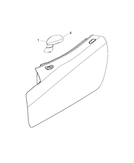 2017 Dodge Viper Mirror Outside Rearview Diagram for 6LB68TZZAA