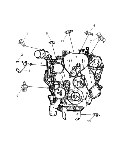 2002 Jeep Grand Cherokee Sensor Crankshaft Diagram for 68040931AA