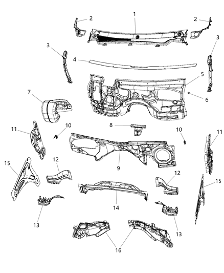 Panel Cowl Side Diagram for 68020983AF