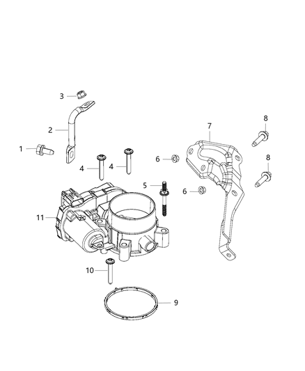 2015 Chrysler 300 Bracket Throttle Body Support Diagram for 4627139AC
