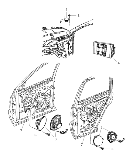 2012 Jeep Wrangler Speaker Sub Woofer Diagram for 68039652AA