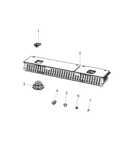 2019 Ram 2500 Latch Storage Bin Lid Diagram for 5179998AA
