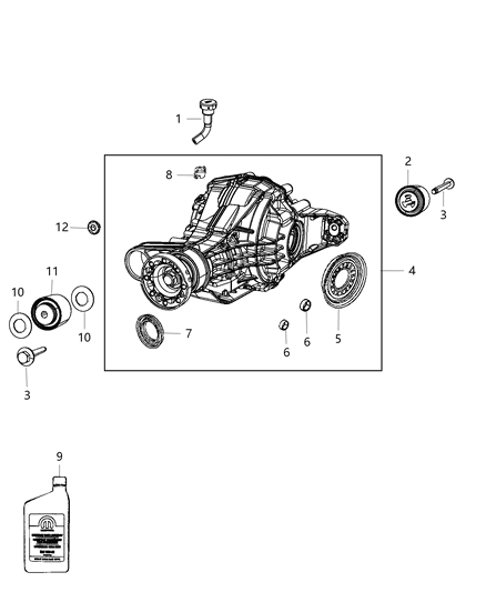 1990 Dodge Omni Differential Rear Axle Diagram for 68092358AC