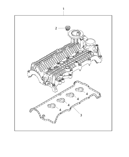 2007 Jeep Compass Cover Cylinder Head Diagram for 68439134AA