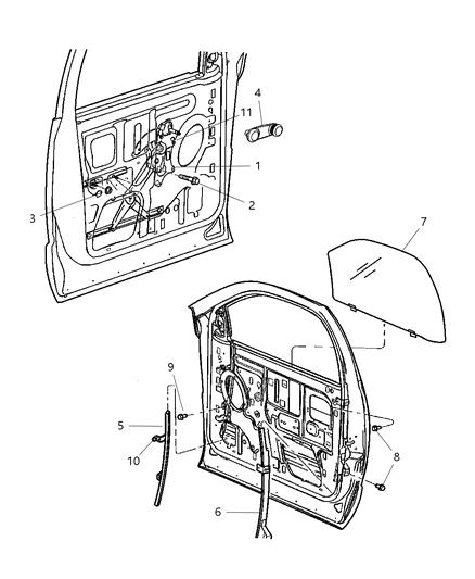 Channel Front Door Glass Lower Diagram for 55275942AC