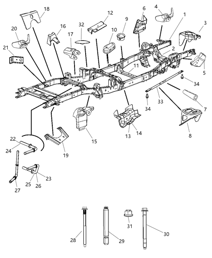 Frame Assembly Chassis Diagram for 55398995AA