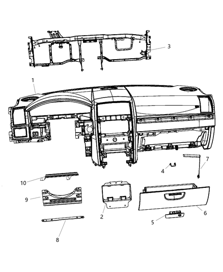 Bracket Instrument Panel Diagram for 4595990AA