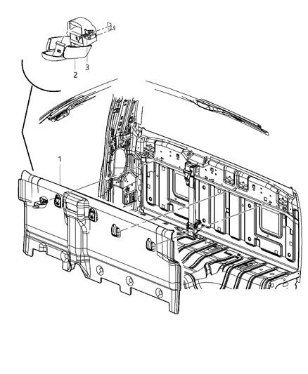 Panel Cab Back Trim Diagram for 1VD94DX9AA