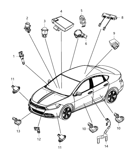 2000 Chrysler Sebring Sensor Humidity Diagram for 55111389AD