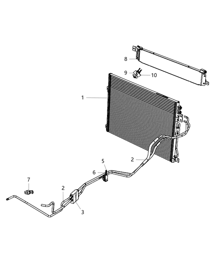 2012 Jeep Wrangler Hose And Tube Oil Cooler Pressure And Return Diagram for 55038178AA