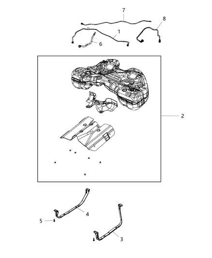 1986 Dodge Ram 50 Tank Fuel Diagram for 68494563AA