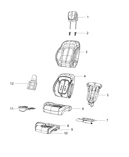 Element Ventilation Plenum Seat Cushion Diagram for 68242281AA