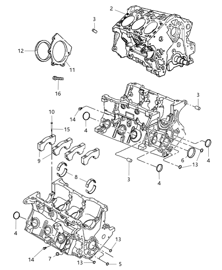 Engine Long Block Diagram for R8036633AA