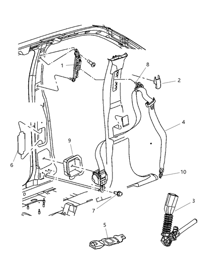 Seat Belt Front Inner Diagram for 1GD801DVAB