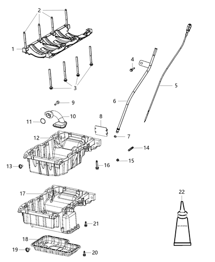 2018 Chrysler 300 Tube Oil Pickup Diagram for 68105218AE
