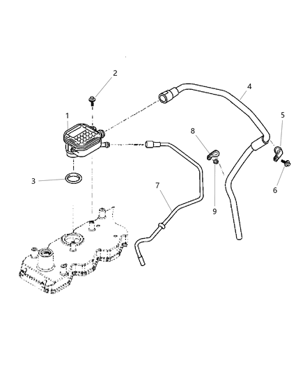 2005 Dodge Ram 2500 Tube Oil Drain Diagram for 5093069AA