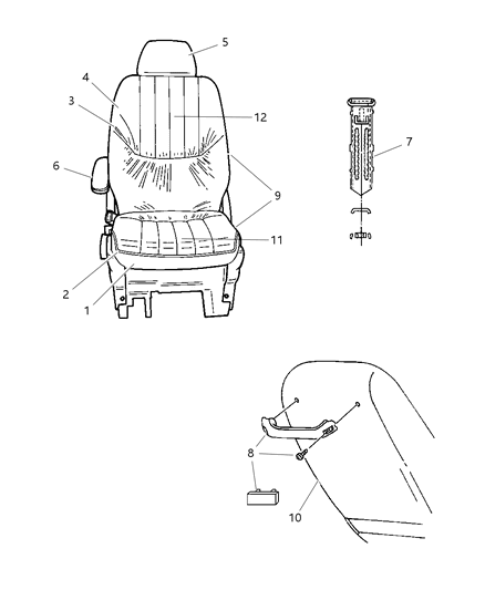 Pad Heater Seat Back Diagram for 5080877AA