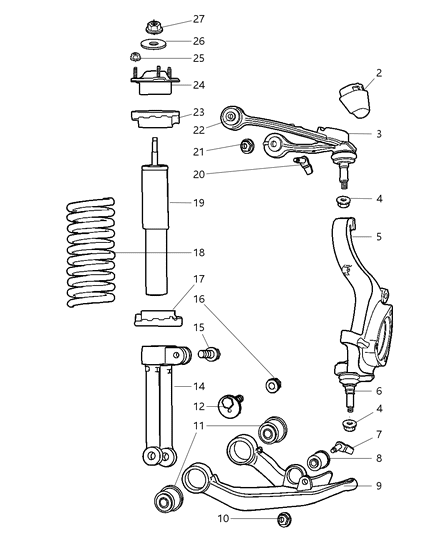 Ball Joint Package Lower Control Arm Diagram for 5114037AA