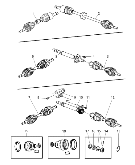 Shaft Axle Half Diagram for R4668936AC