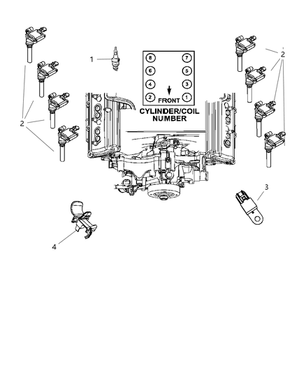 Bracket Ignition Coil Diagram for 4801474AB