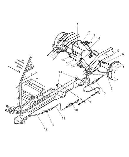 Rear Cable Diagram for 52009871AB