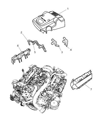 Bracket Engine Cover Diagram for 53013752AC