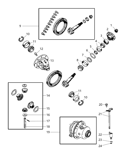 1995 Jeep Grand Cherokee Retaining Ring/Shim Differential Bearing 4.26Mm Diagram for 52114100AA