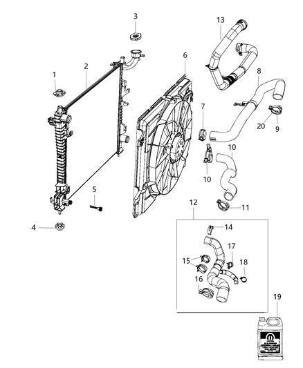 1993 Dodge Ram 50 Antifreeze Coolant Gallon Diagram for 68163848AB