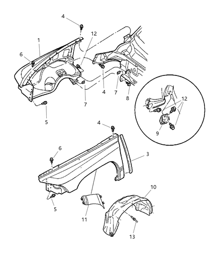 Liner Front Fender Diagram for 55257061AF