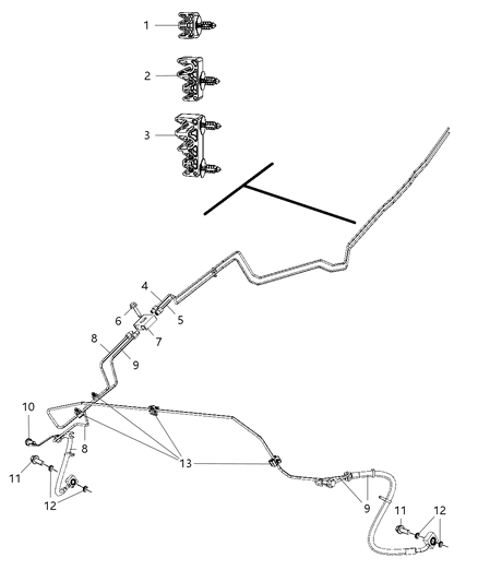 2002 Jeep Liberty Tube Brake Secondary Diagram for 55398932AE