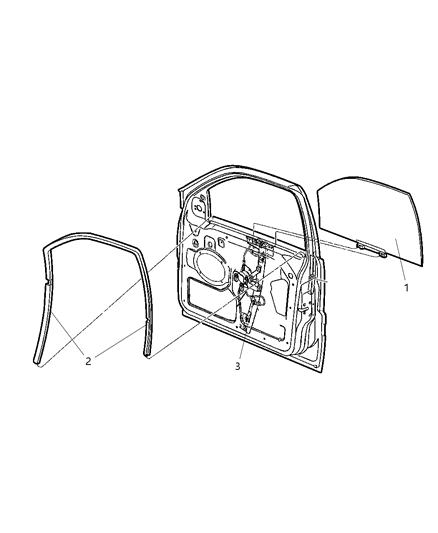 Regulator Front Door Window Diagram for 4589170AA