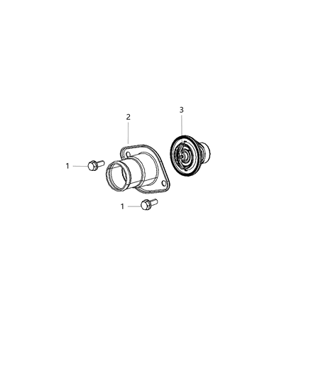 2004 Jeep Liberty Housing Thermostat Diagram for 53022168AB