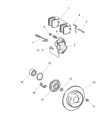 Hub Rear Wheel Diagram for 5140608AA
