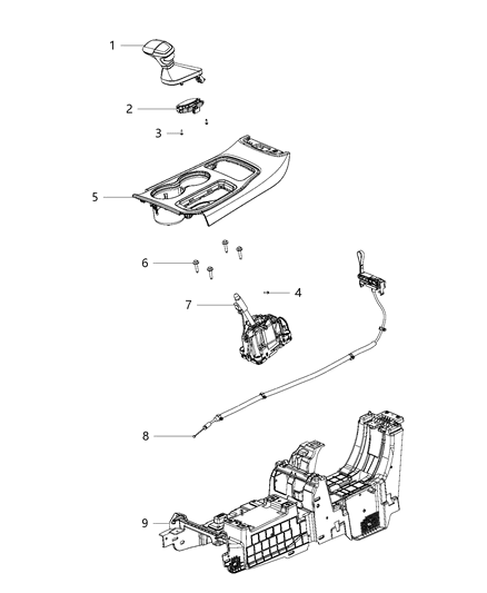 Shifter Transmission Diagram for 68428791AB