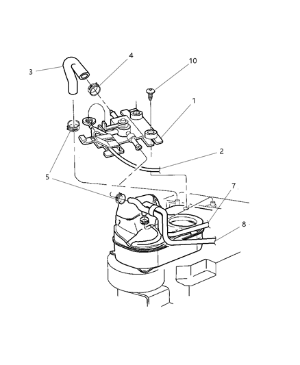 1999 Dodge Viper Hose Heater Core To Engine Diagram for 4763975AB