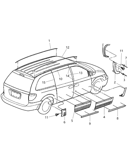 Molding Front Door Diagram for WW04CD7AB