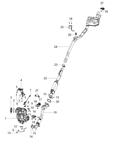 Pipe And Converter Exhaust Diagram for 68381655AA