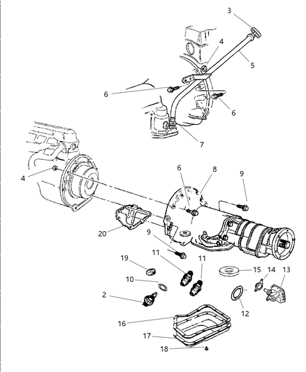 2004 Chrysler PT Cruiser Seal And Gasket Package Transmission Diagram for 4863907AE