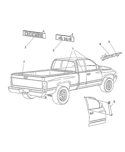 2004 Chrysler Crossfire Tape Pillar Blackout Diagram for 55274889AD